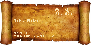 Nika Mike névjegykártya